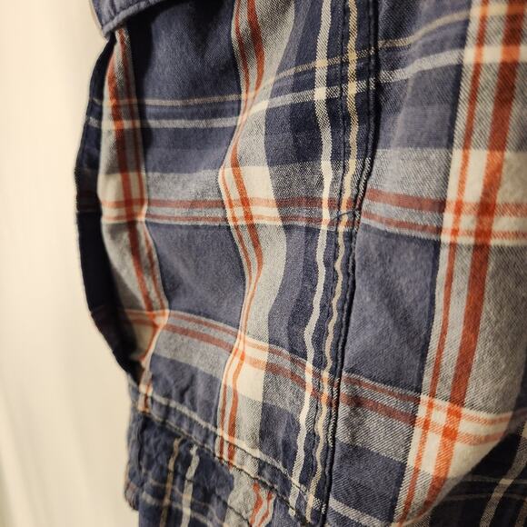 FALLS CREEK 100% Cotton Blue Red Plaid Cargo Utility Summer Beach Shorts Mens 40 - Picture 9 of 12